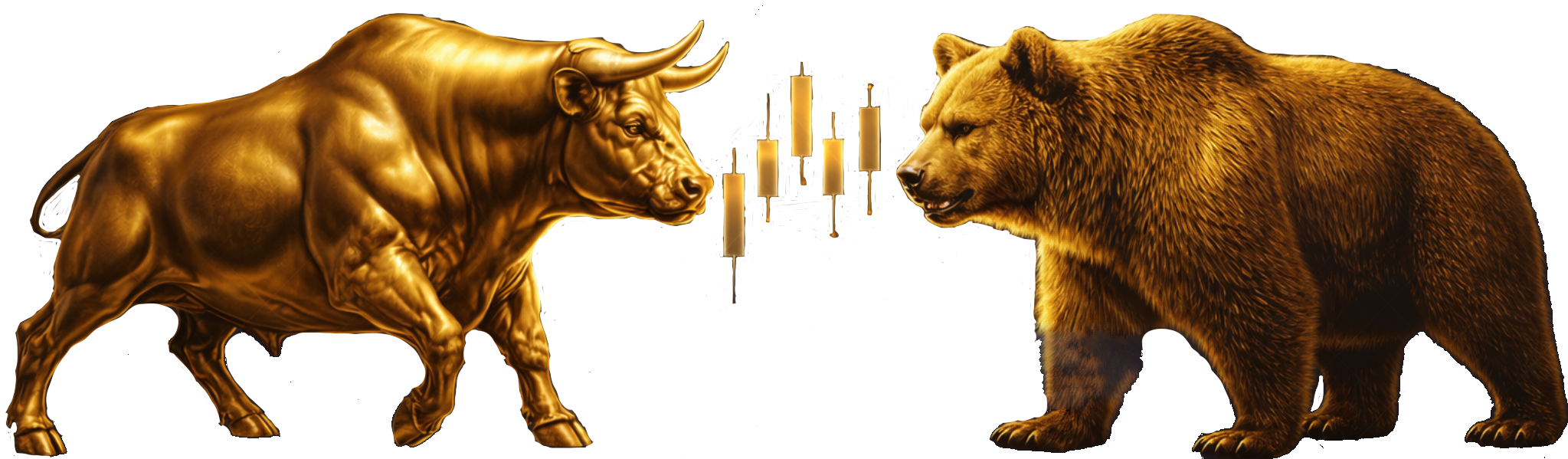 Zlatý býk a medveď so sviečkami