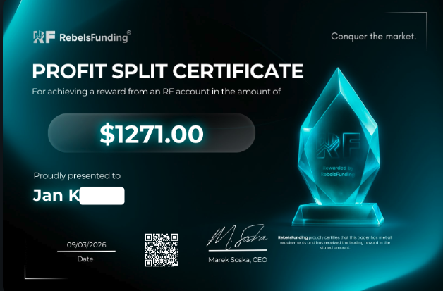 Jano Forex Trader reward certificate